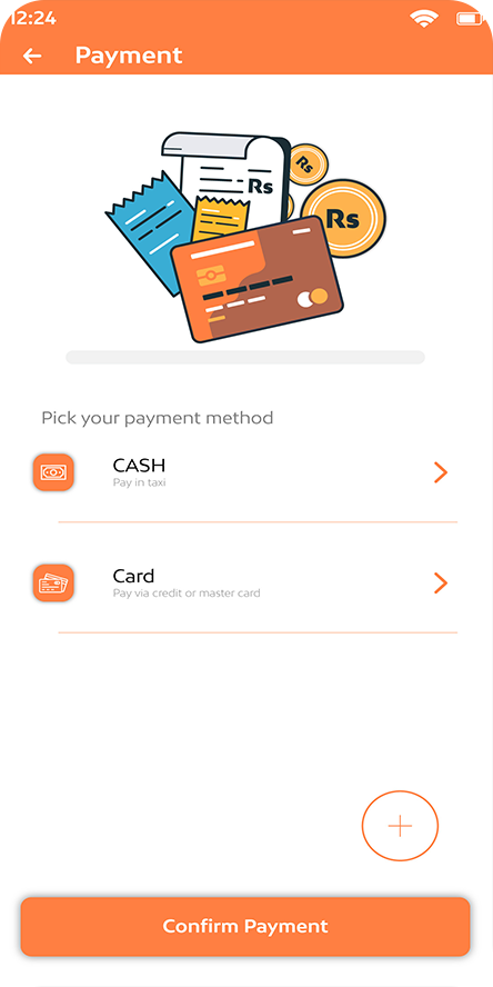 Food delivery app Payment Method