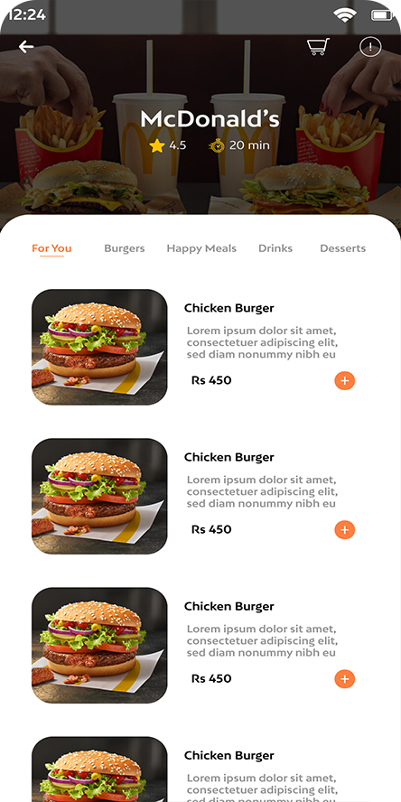 Food delivery app Restaurant Profile